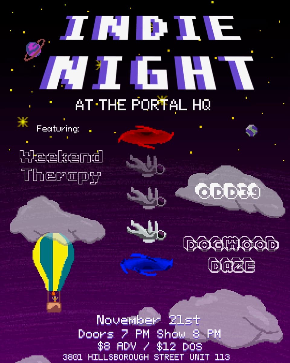 Indie Night — Weekend Therapy & Dogwood Daze