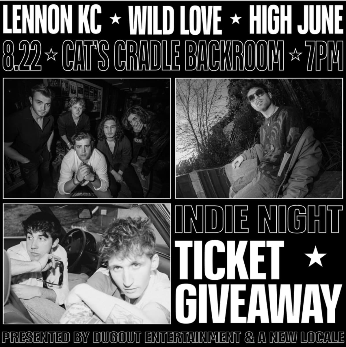 Indie Night Ticket Giveaway — Lennon KC, Wild Love & High June